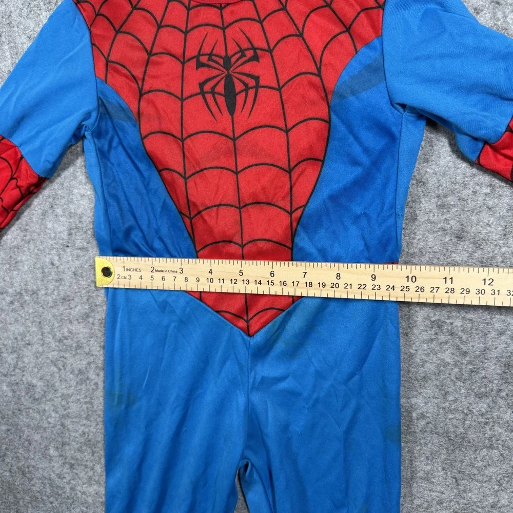 Disguise Marvel Spider-Man Costume Jumpsuit 2T Blue Red Web Pattern Polyester